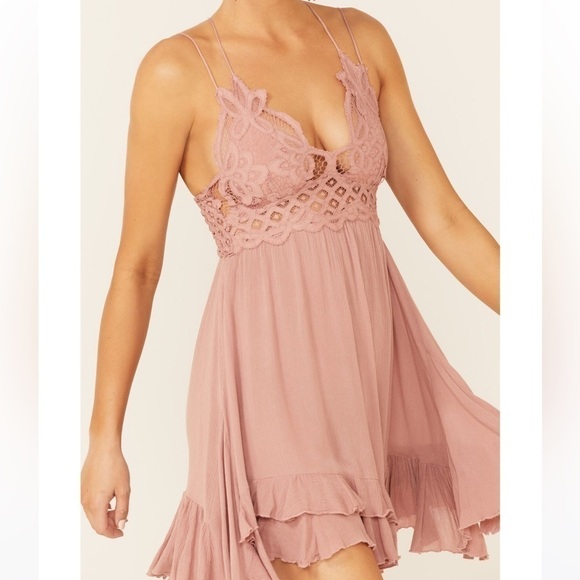 NWT Free People Adella Slip Dress in Rose - Picture 4 of 13